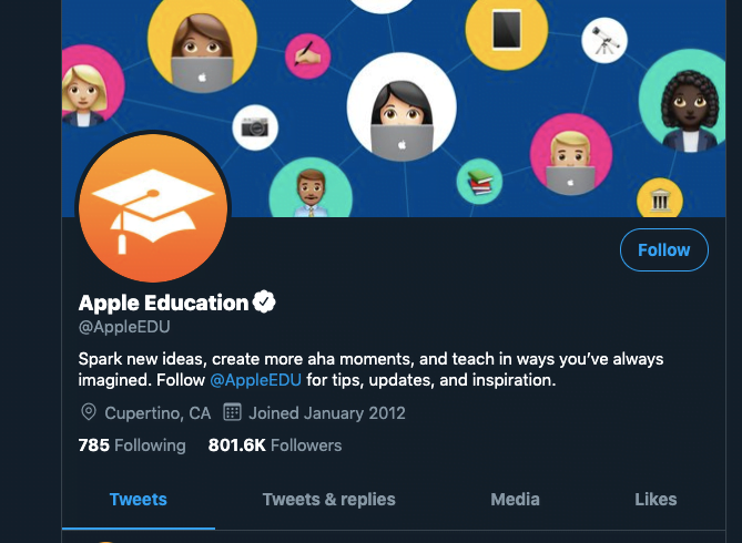 Apple education twitter screenshot
